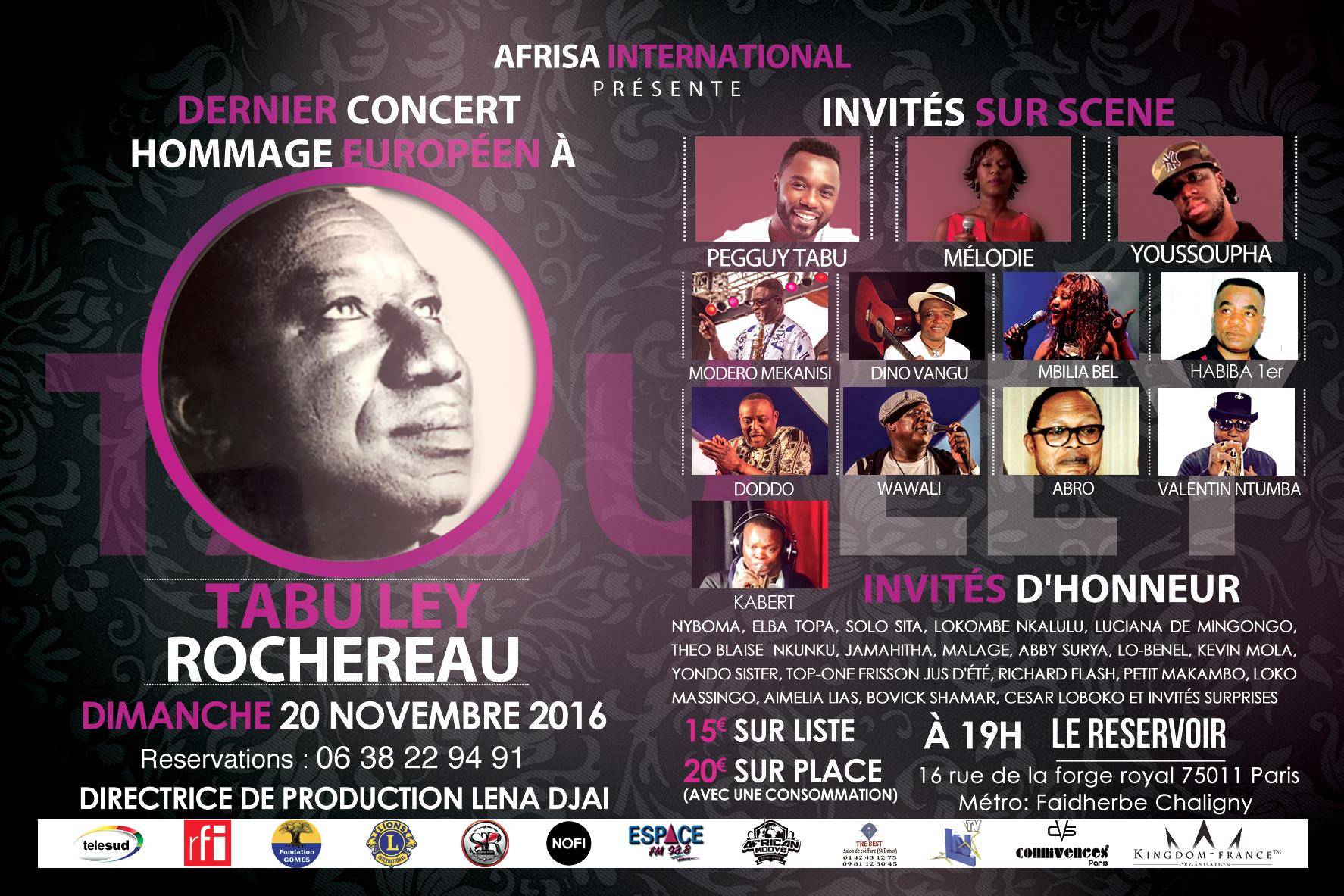 Dernier concert hommage européen à Tabu Ley Rochereau