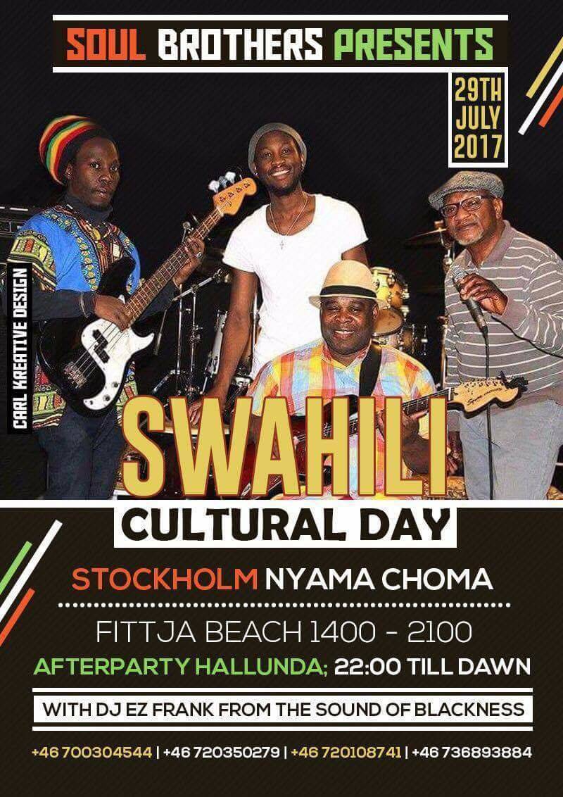 Soul Brothers présente Swahili Cultural Day le 29 juillet 2017 à Stokholm