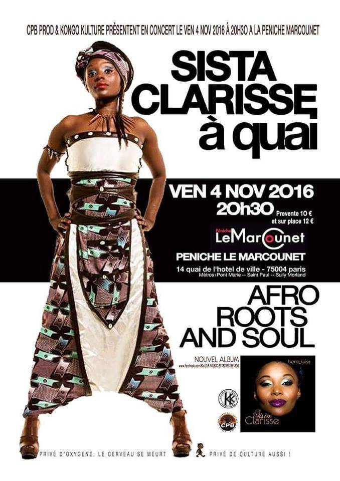 Concert Sista Clarisse, vendredi 04 novembre 2016